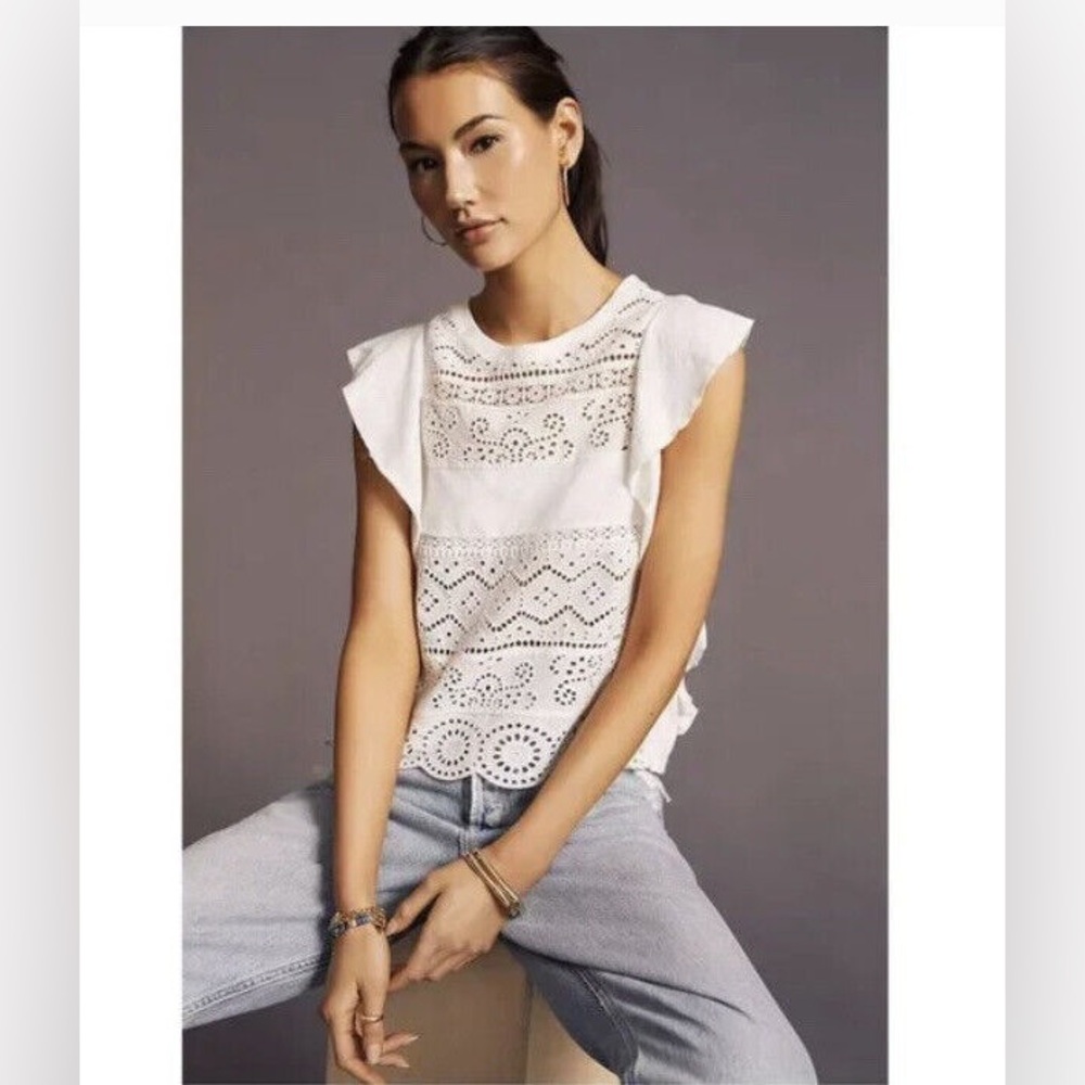 ANTHROPOLOGIE Eyelet Blouse